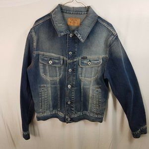 ENERGIE JEANS FADE DENIM JACKET SIZE L LARGE Italy Jean